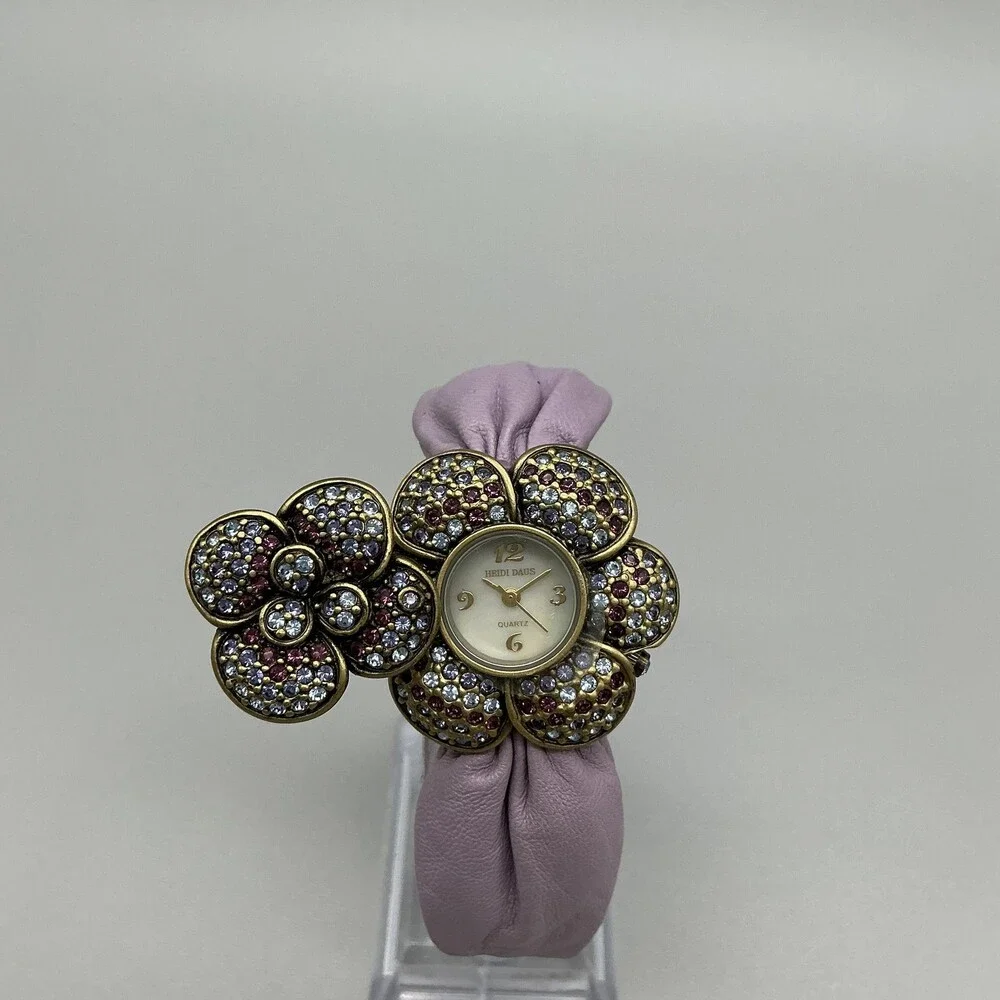 Heidi Daus Petal Profusion Women Watch 34mm Hidden MOP Crystal New Battery
